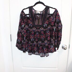 altar'd state cold shoulder size small floral blouse